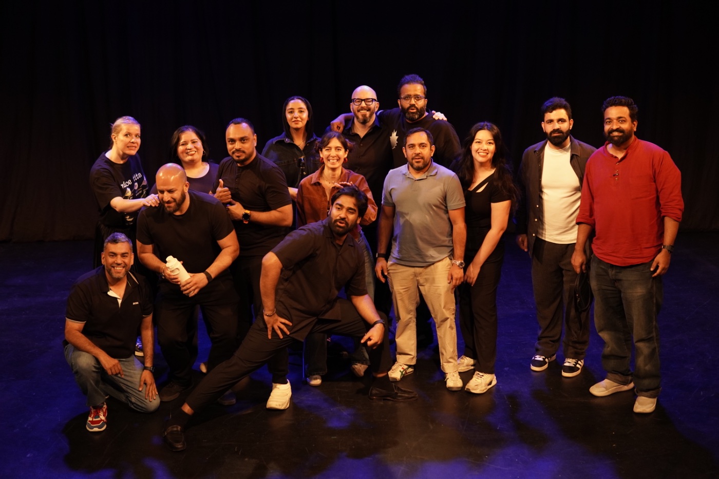 The whole crew on stage