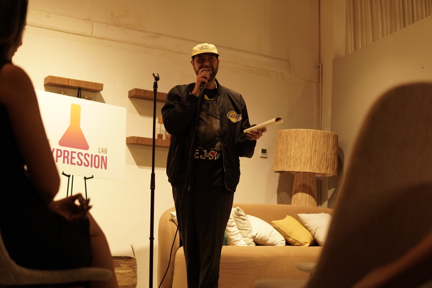 A performer on the mic