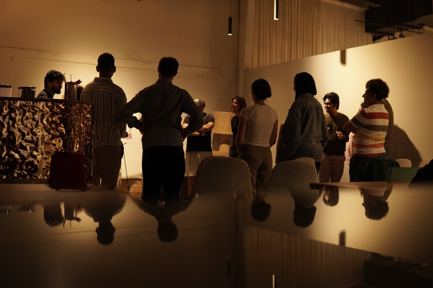 The room in silhouette